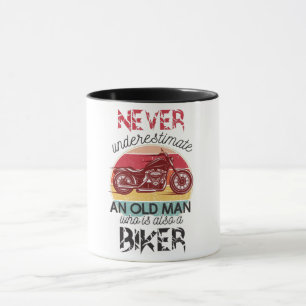 Mug Ne sous-estimez jamais Old Man Biker