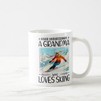 Mug Ne sous-estimez jamais une grand-mère qui aime ski