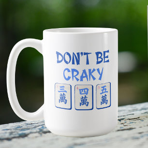Mug Ne soyez pas crétois Mahjong Blue Crak Carreaux