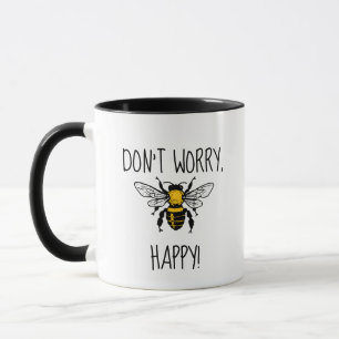 Mug Ne t'inquiète pas, sois heureux jaune