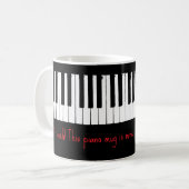 Mug Ne touchez pas – conception de touches de piano (Devant gauche)