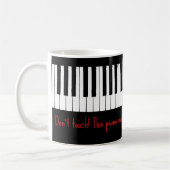Mug Ne touchez pas – conception de touches de piano (Gauche)