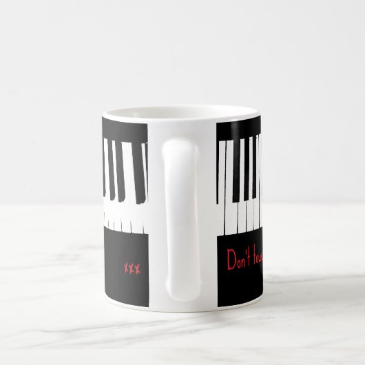 Mug Ne touchez pas – conception de touches de piano (Poignée)