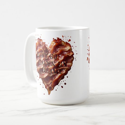 Mug Ne Va Pas Bacon Mon Coeur, Drôle (Devant gauche)