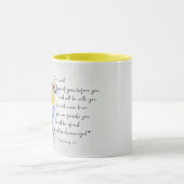 Mug Ne vous découragez pas, oiseau d'aquarelle (Centre)