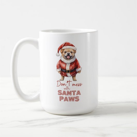 Mug 'Ne vous embêtez pas avec Père Noël Paws' mignon a (Gauche)