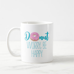 Mug Ne vous inquiétez pas être heureux texte bleu
