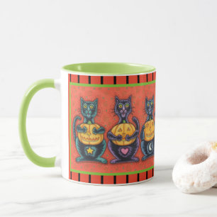 MUG NE VOYEZ AUCUN MAL CHATS NOIRS, HALLOWEEN COMBO MU