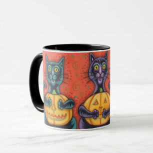 MUG NE VOYEZ AUCUN MAL CHATS NOIRS, HALLOWEEN COMBO MU