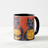 MUG NE VOYEZ AUCUN MAL CHATS NOIRS, HALLOWEEN COMBO MU (Devant droit)