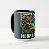 Mug Nebraska Bold Geometry City Skyline Art (Devant gauche)