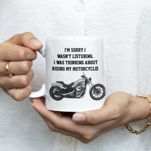 Mug N'écoutait pas équitation moto Drôle Citation Homm