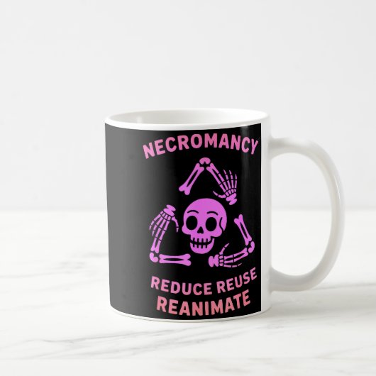 Mug Necromancy Reduce Reuse Reanimate Skeleton Design  (Droite)