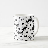 Mug Négative Space Daisées blanc sur noir (Devant droit)