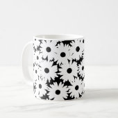 Mug Négative Space Daisées blanc sur noir (Devant gauche)