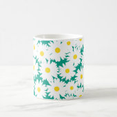 Mug Négative Space Daisies blanc jaune sur vert (Centre)
