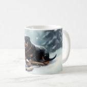 Mug Neige de Noël Rottweiler hiver Oreiller (Devant droit)