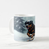 Mug Neige de Noël Rottweiler hiver Oreiller (Devant gauche)