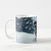 Mug Neige de Noël Rottweiler hiver Oreiller (Gauche)