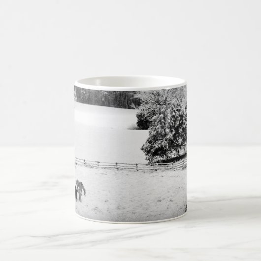 Mug Neige fraîche tombée au ranch du cheval (Centre)