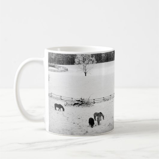 Mug Neige fraîche tombée au ranch du cheval (Gauche)