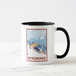 Mug Neige inclinée SkierWyoming