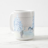 Mug Neige Rustique Forêt rêve White Noël Famille (Devant gauche)