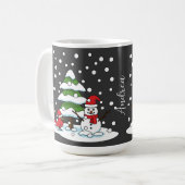 Mug Neige sur Cardinal, Snowman et Pine Tree | Ajouter (Devant gauche)