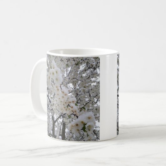 Mug Neige sur les fleurs (Devant gauche)
