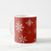 Mug Neige sur toile rouge (Devant gauche)