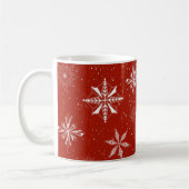 Mug Neige sur toile rouge (Gauche)