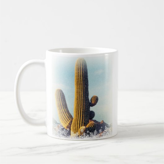 Mug Neige tombant sur le Saguaro (Gauche)