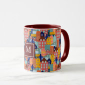 Mug Neighborhood Block City Houses Pattern (Devant droit)