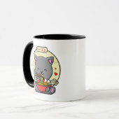 Mug Neko Chat Manger Ramen Cute Kawaii Noodle (Devant gauche)