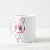 Mug Neko chibi anime girl Taza (Devant gauche)