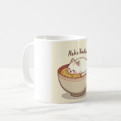 Mug Neko Noodles - Kawaii Chat dans Ramen Bowl Illustr (Devant gauche)