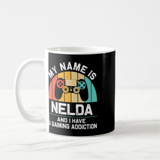 Mug Nelda Gift Name Personalized Funny Gaming Geek Bir (Gauche)