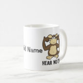 Mug N'entendez aucun singe de mal - personnaliser (Devant droit)