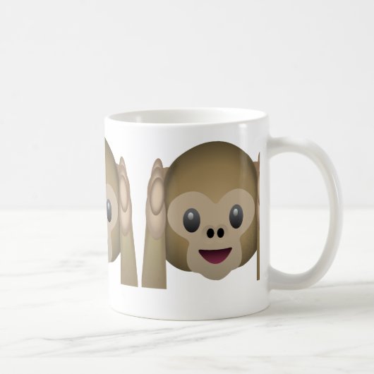 Mug N'entendez aucun singe mauvais Emoji (Droite)
