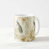 Mug nénuphar vintage paon (Devant droit)