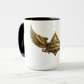 Mug NeoAnkh Œil égyptien d'Horus Pyramide ailée dorée (Devant gauche)