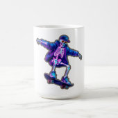 Mug Neon 3D Skeleton Skateboarding – Funny Streetwear (Centre)