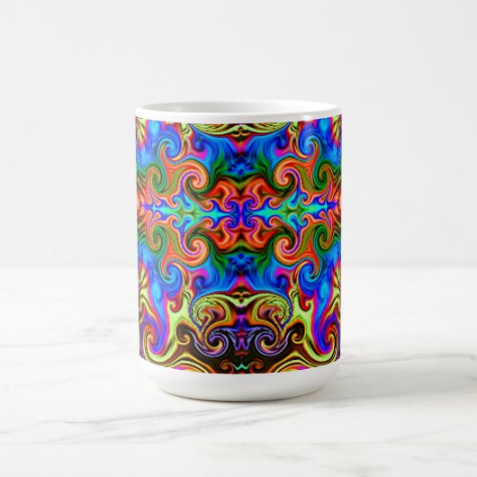 Mug Neon arc-en-ciel psychédélique super-trippy café M (Centre)