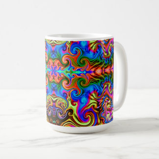 Mug Neon arc-en-ciel psychédélique super-trippy café M