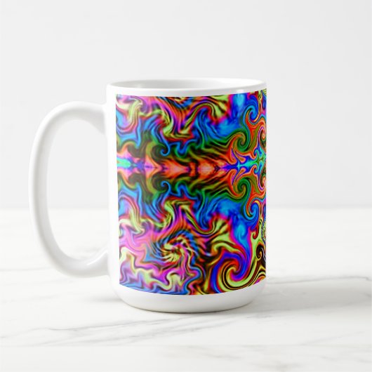 Mug Neon arc-en-ciel psychédélique super-trippy café M (Gauche)
