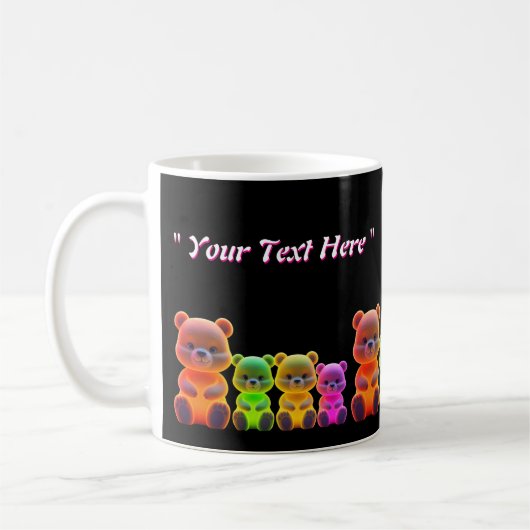Mug Neon Bear Art numérique de famille (Gauche)