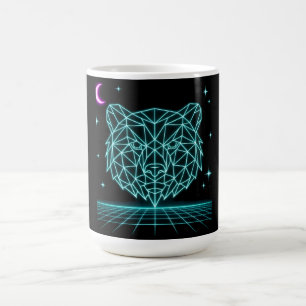 Mug Neon Bear Synthwave - Bête de la forêt rétro