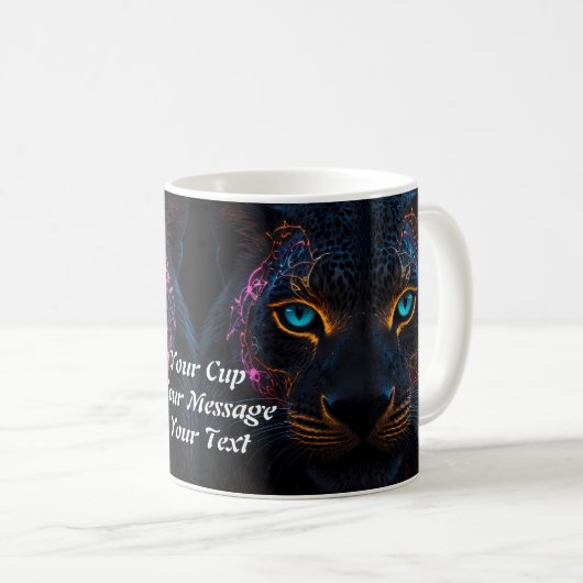 Mug Neon Black Leopard's (Devant droit)