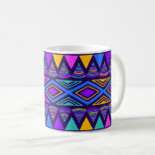 Mug Neon Blue : Tribal Navajo Motif (Devant droit)