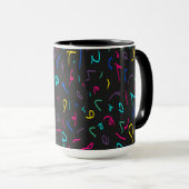 Mug Neon Bright Marques sur Noir (Devant droit)